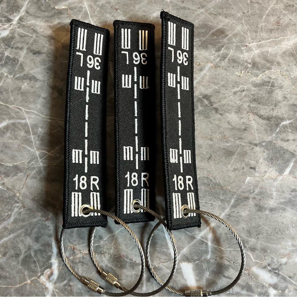 Set of 3 Luggage Crew Bag Tags Runway